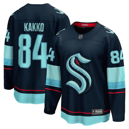 Men's Seattle Kraken Kaapo Kakko #84 Fanatics Deep Sea Blue Home Breakaway Player Jersey