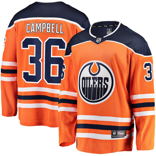 Men's Edmonton Oilers Jack Campbell #36 Orange Home Breakaway Player Jersey1
