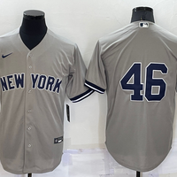 Men's New York Yankees Andy Pettitte #46 Gray Replica Player Name Jersey1