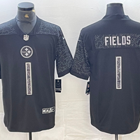 Men's Pittsburgh Steelers Justin Fields #1 Black RFLCTV Limited Jersey1
