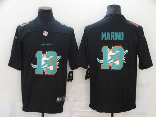 Men's Miami Dolphins #13 Dan Marino Black Alternate Player Game Jersey1