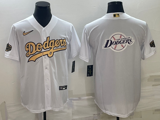 Men's Los Angeles Dodgers White Alternate Replica Player Name Jersey1