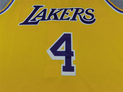 Men's Los Angeles Lakers Dalton Knecht #4 Gold Swingman Jersey1 - Icon Edition