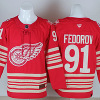 Men's Detroit Red Wings Sergei Fedorov #91 Red Breakaway Player Jersey