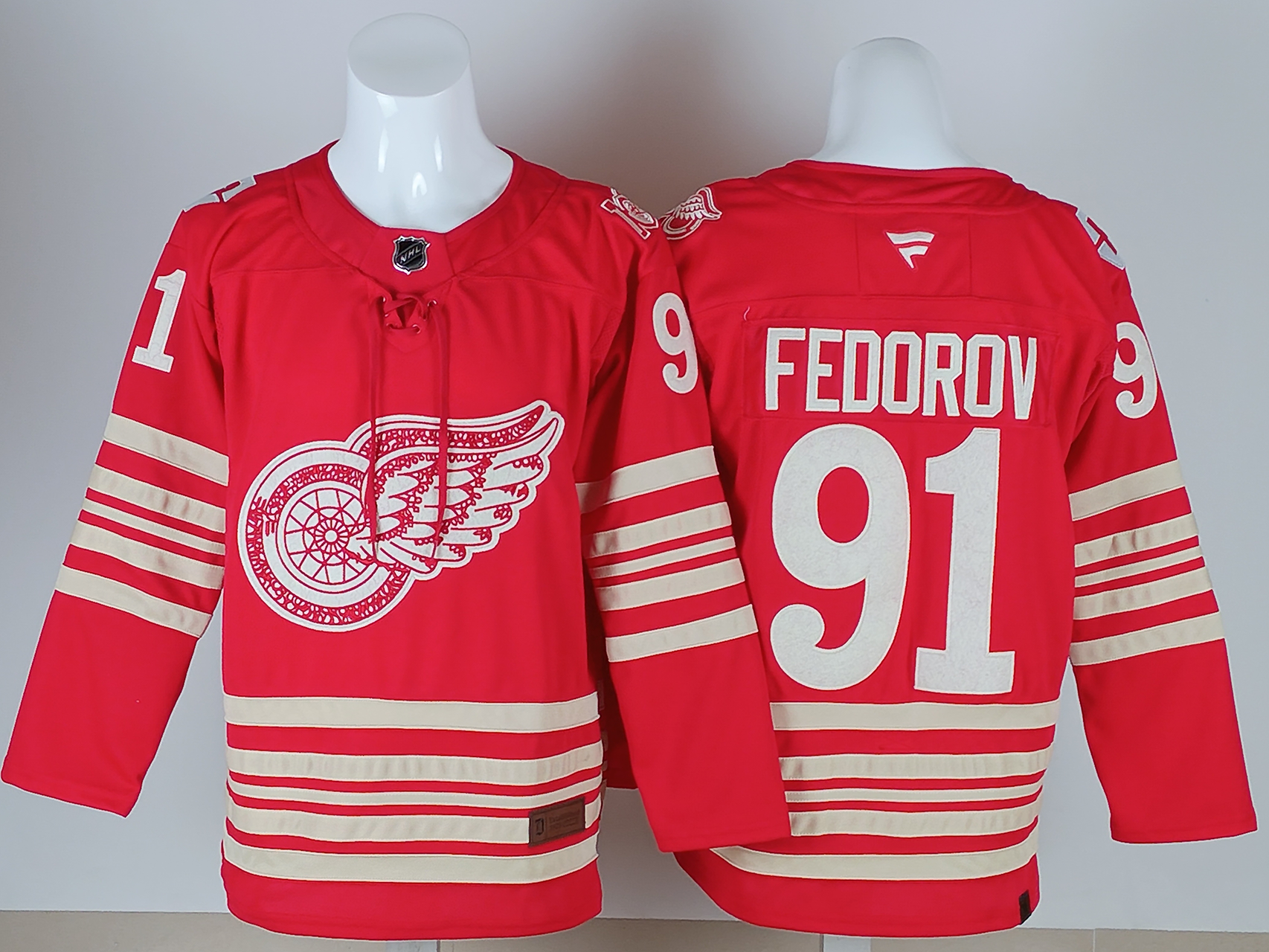 Men's Detroit Red Wings Sergei Fedorov #91 Red Breakaway Player Jersey