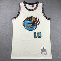 Men's Memphis Grizzlies Mike Bibby #10 Cream Hardwood Classics Swingman Jersey1