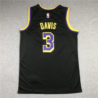 Men's Los Angeles Lakers Anthony Davis Black 2020/21 Swingman Player Jersey1