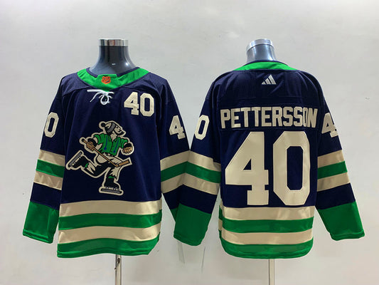 Men's Vancouver Canucks Elias Pettersson #40 Blue Player Jersey1