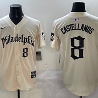 Men's Philadelphia Phillies Nick Castellanos #8 Cream Limited Player Jersey
