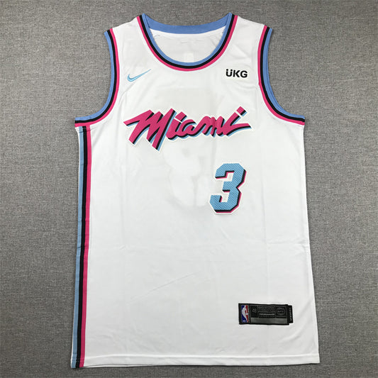 Men's Miami Heat Dwyane Wade #3 NBA White Swingman Player Jersey1