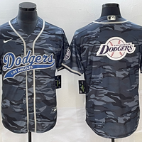 Men's Los Angeles Dodgers Grey Camouflage Player Jersey1 Joint Edition