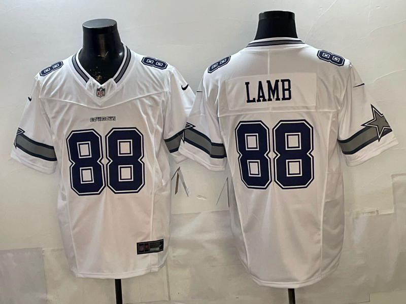 CeeDee Lamb #88 Dallas Cowboys White Game Team Jersey - JerseysFreak