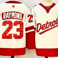 Men's Detroit Red Wings Lucas Raymond #23 Fanatics White Player Jersey