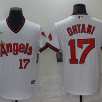 Men's Los Angeles Angels Shohei Ohtani #17 White Printed Baseball Jersey1
