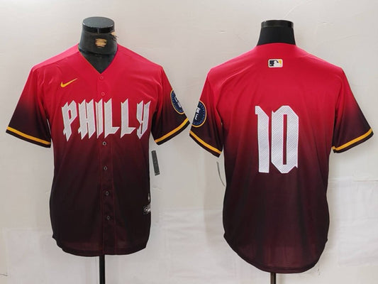 Men's Philadelphia Phillies J.T. Realmuto #10 Red 2024 City Connect Replica Player Jersey1