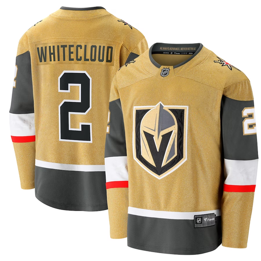 Men's Vegas Golden Knights Zach Whitecloud #2 Gold Home Breakaway Jersey1