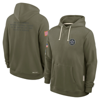 Dallas Cowboys Olive 2025 Salute to Service Sideline Dri-FIT Hoodie - JerseysFreak
