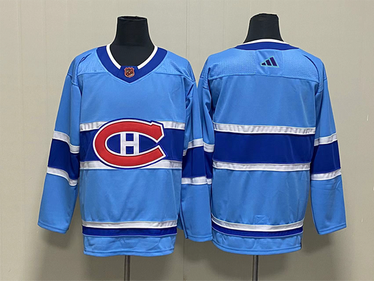Men's Montreal Canadiens Light Blue Reverse Retro 2.0 Authentic Blank Jersey1