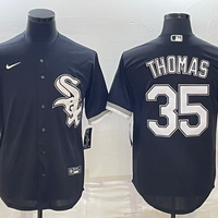 Men's Chicago White Sox Frank Thomas #35 Black Replica Player Jersey1