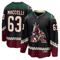 Men's Arizona Coyotes Matias Maccelli #63 Black Home Breakaway Jersey1