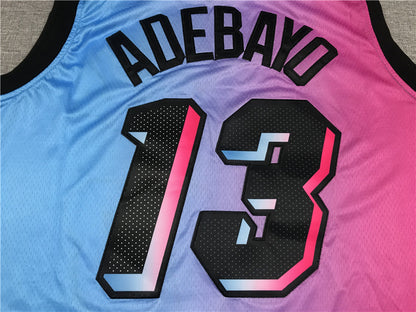 Men's Miami Heat Bam Adebayo Pink/Blue 2020/21 Swingman Jersey1 ¨C City Edition