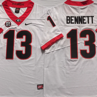 Men's Georgia Bulldogs Stetson Bennett #13 White Player Game Jersey