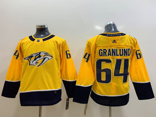 Men's Nashville Predators Mikael Granlund #64 Gold Home Breakaway Player Jersey1