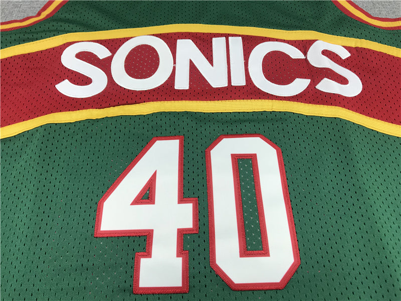 Men's Seattle Supersonics Shawn Kemp #40 Green Swingman Player Jersey