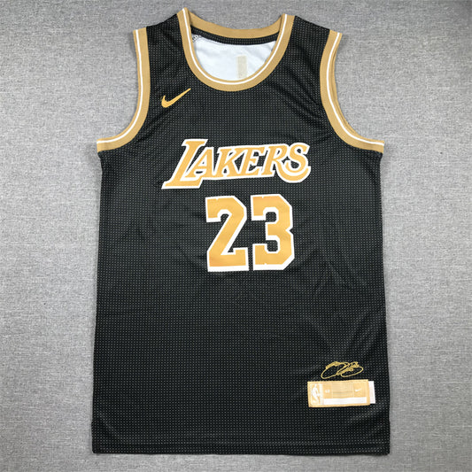 Men's Los Angeles Lakers LeBron James #23 Black Select Series Swingman Jersey1