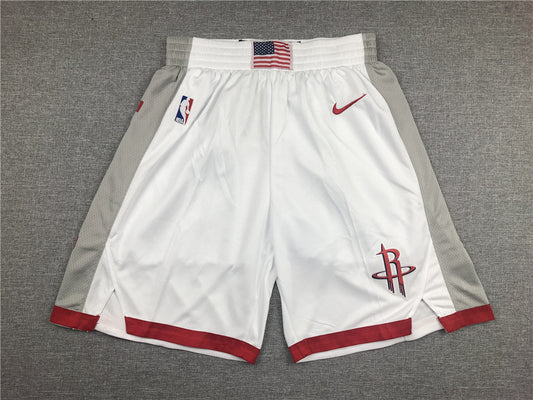 Men's Houston Rockets White Pocket Shorts1