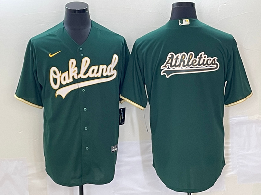 Men's Oakland Athletics Kelly Green Alternate Replica Player Jersey1
