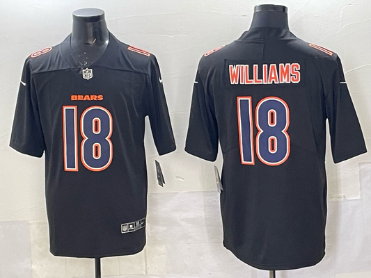 Men's Chicago Bears Caleb Williams #18 Black Fashion Game Jersey