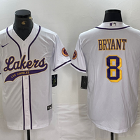 Men's Los Angeles Lakers Kobe Bryant #8 White Replica Player Jersey