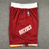 Men's Houston Rockets Red Throwback Basketball Shorts1
