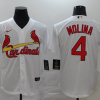 Men's St. Louis Cardinals #4 Yadier Molina Majestic Jersey1 White