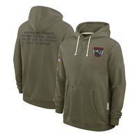 New England Patriots Olive 2025 Salute to Service Hoodie