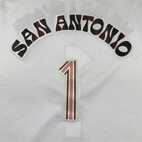 Men's San Antonio Spurs Victor Wembanyama #1 White 2023/24 Swingman Jersey1 - City Edition