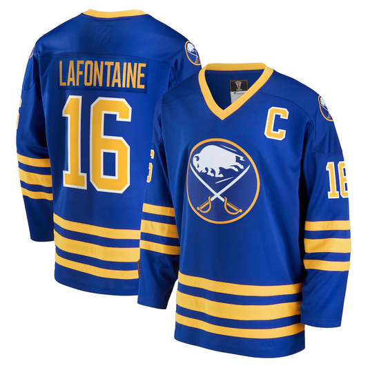 Men's Buffalo Sabres Pat LaFontaine #16 Royal Replica Player Jersey1