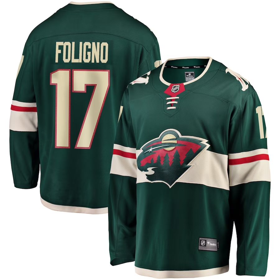 Men's Minnesota Wild Marcus Foligno #17 Green Home Breakaway Player Jersey1