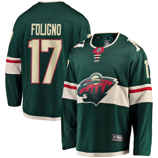 Men's Minnesota Wild Marcus Foligno #17 Green Home Breakaway Player Jersey1