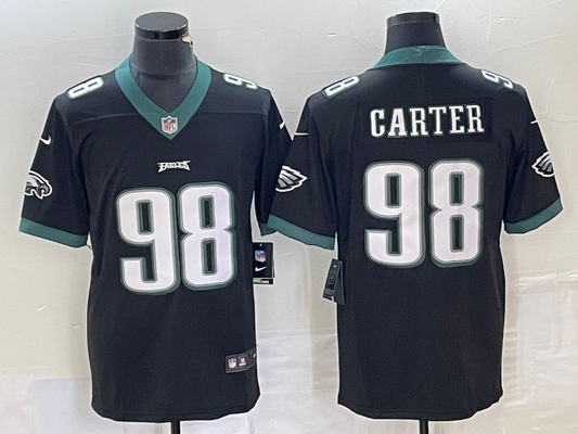 Men's Philadelphia Eagles Jalen Carter #98 Black Vapor F.U.S.E. Limited Jersey1