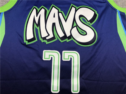 Men's Dallas Mavericks Luka Doncic #77 Blue Replica Jersey1