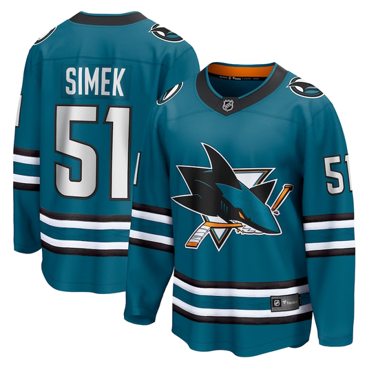Men's San Jose Sharks Radim Simek #51 Teal Breakaway Home Player Jersey1