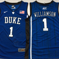 Men's Duke Blue Devils Zion Williamson #1 Blue Player Jersey