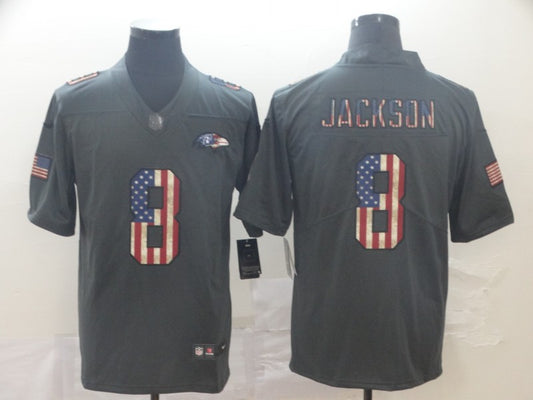 Men's Baltimore Ravens Lamar Jackson #8 Black Alternate Player Game Jersey1