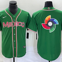 Men's 2023 World Baseball Classic Mexico Green Player Jersey1