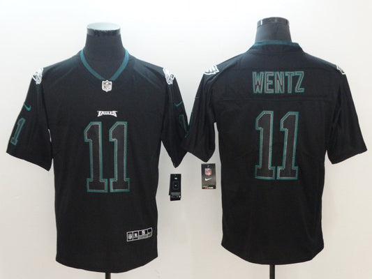 Men's Philadelphia Eagles #11 Carson Wentz Black Game Player Jersey1
