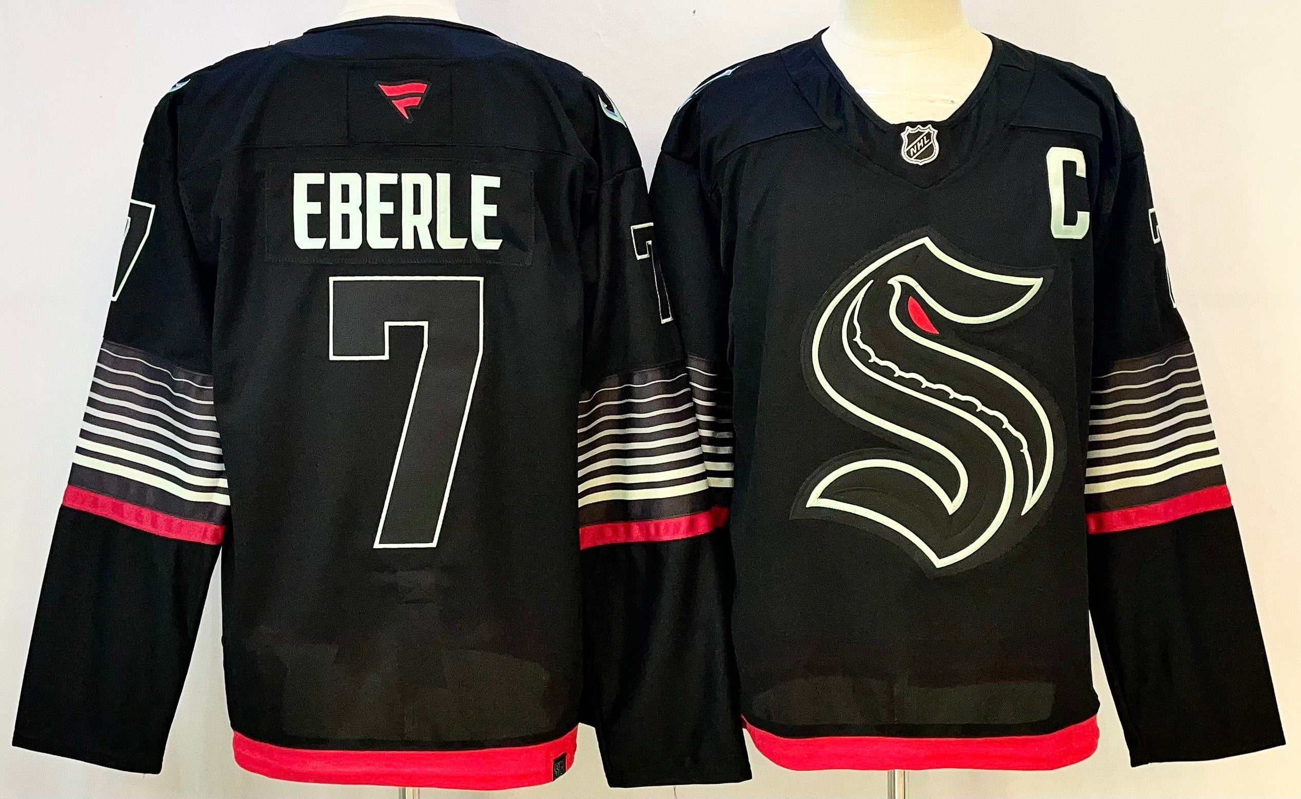 Men's Seattle Kraken Jordan Eberle #7 Black Alternate Premium Player Jersey