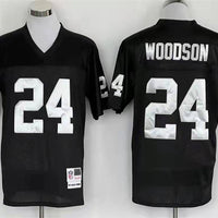 Men's Oakland Raiders Charles Woodson Mitchell & Ness Black Legacy Replica Jersey1
