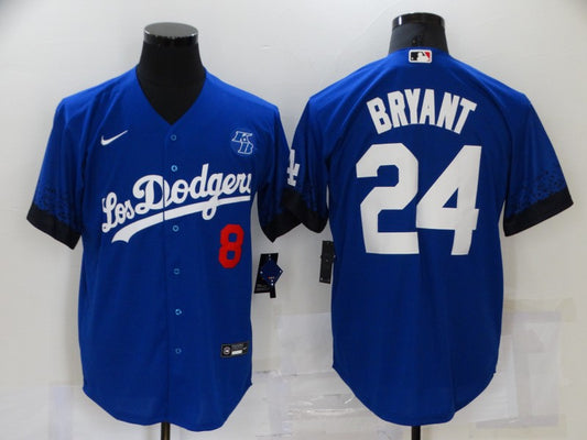 Men's Los Angeles Dodgers Kobe Bryant #8-24 Blue Fashion Stitched Jersey1